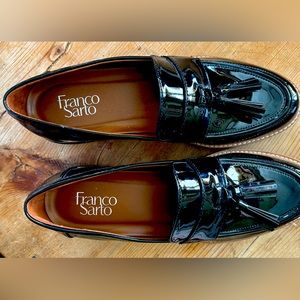Franco Sarto patent leather, lug sole loafers